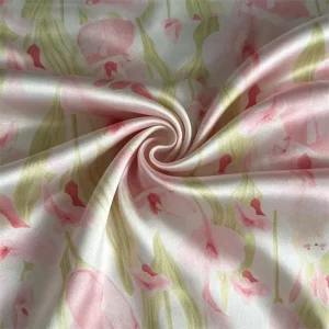 Recycling Polyester Silk Printing Sateen Recycled Chiffon Satin Charmeuse Printed Fabric