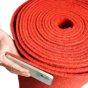 Red & Gray Outdoor Concierge Pole Rug 100% Polyester Soft Carpet for Home or Events for Prayer