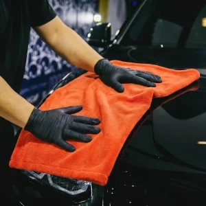 Red Nano Weave Car Drying Towel Twisted Loop Edgeless Microfiber Lint Free Scratch Free for Auto Detailing