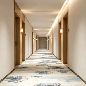 Regional Bulk Trader Nylon Hotel Walkway Carpet Slip Resistant Custom Pictures Free Color Swatch Hotel FF&E Bulk Order Supplier