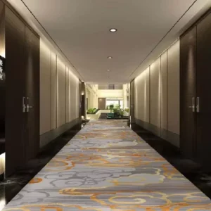 Regional Stock Reseller Wall to Wall Polyester Carpet Silent Fireproof Custom Pattern Free Swatch Hotel Bulk Project Supply