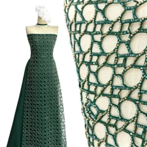 Reinforced Cord Thread Lace Fabric Mid east Daily Luxury Abaya Dress Fabric