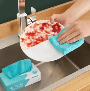 Removable Box packed Microfiber Cleaning Cloth Pull out Reusable Wipes for Kitchen Household Absorbent Cleaning Rag