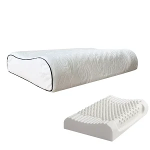 Removable Cover Bed Pillow Natural Pure Latex Contoured Pillow