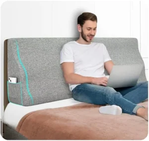Removable Cover Headboard Triangle Wedge Pillow Queen Large Bolster Backrest Reading Pillows for Sitting in Bed