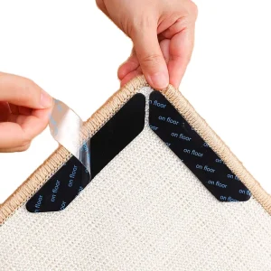 Removable No Residue Rug Gripper Anti Slip Rug Tape Reusable Washable Carpet Stickers Anti Curling Rug Pad Fixer