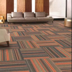 Removable Thick Polypropylene Commercial Office Carpet Tiles 50×50 Square Adhesive Stain Resistant Non Slip Home Use