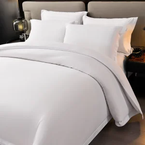 Rental Apartments 100% Polyester Durable and Soft Treatment White Bed Linen