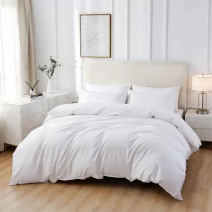 Rental Ready Hotel Bedding Set Durable Commercial Laundry 100% Cotton Easy Care 4 Piece Bulk