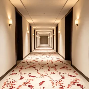 Resort Walkway Polyester Wall to Wall Carpet Slip Proof Fire Safe Free Swatch Long Term Mass Hotel Bulk Cooperation