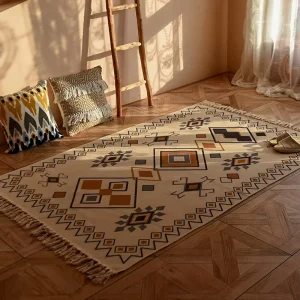 Retro Carpet Design Bohemian Moroccan Jute Rug Floor Mat Geometric Carpets and Rugs Living Room