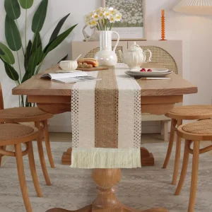 Retro Cotton Linen Woven Table Flag Cloth Long Strip Simple High End Dining Table Coffee Table Runner