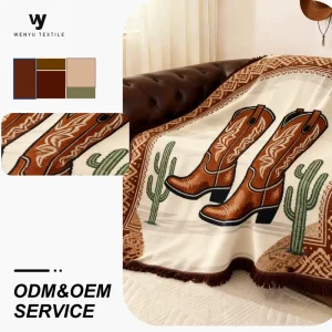 Retro Folk Style Woven Tapestry 55Poly 45Cotton Wall Cloth