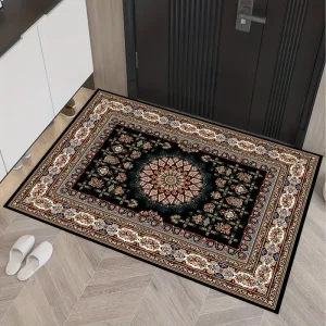 Retro Persian Style Crystal Velvet Printed Carpet Durable Washable Fade Resistant Entrance Bathroom Door Mat Home Decor