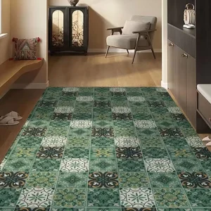 Retro Style Large Size Stain Resistant Wash Free Waterproof PVC Outdoor Carpet for Home Entryway Shoe Changing Area