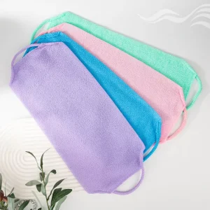 Reusable Back Washer Double-Sided Bath Belt Exfoliating Washcloth Shower Strap Nylon Body Scrubber for Shower