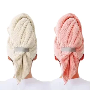 Reusable Knitted Microfiber Quick Dry Hair Drying Towel Super Water Absorption Salon Bath