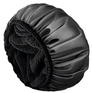 Reusable Large Size Triple Layer Waterproof Bath Cap Terry Cloth Quick Drying Hair Tuban Towel Lined EVA Exterior Shower Cap