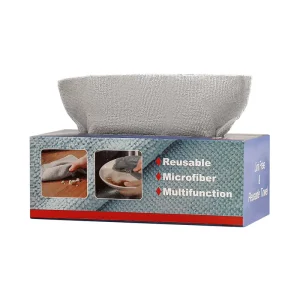 Reusable Microfiber Cleaning and Drying Wipes with Dispenser Box 180GSM Pack of 20 Auto Shops Microfiber Rags in Box