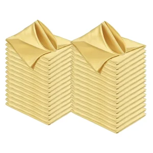 Reusable Polyester & Cotton Fabric Linen Satin Napkin Cloth Foldable Disposable for Home Hotel Wedding & Dining Table