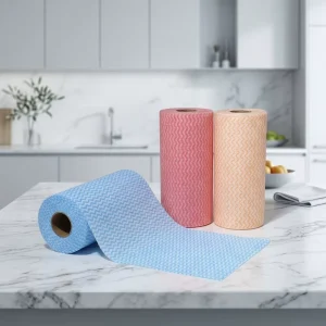 Reusable Square Kitchen Cleaning Cloths & Dish Towels Eco-Friendly Non-Woven Fabric Multi-Use Machine Washable