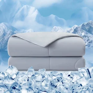 Reversible Cooling Comforter Queen Size 90% Nylon Lightweight Breathable Summer Quilt Modern Style