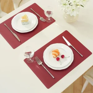 Reversible Faux Leather Place Mats Stain resistant For Indoor And Outdoor Use Place Mats Table Mats