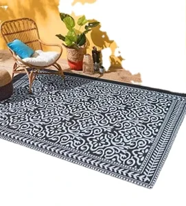Reversible Outdoor Indoor Plastic Rug Outdoor Patio Mats Perfect Garden Carpet Picnic Waterproof Rug