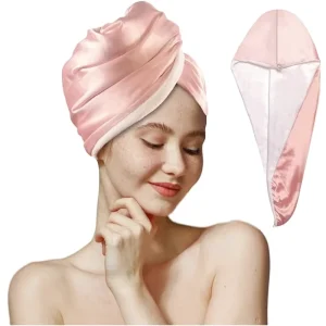Reversible Satin Microfiber Turban Day Night Styling Dual Sided Hair Towel Wrap Quick Drying Bonnet Frizz Control All Hair