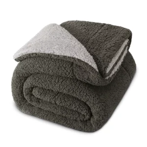 Reversible Sherpa Fleece Throw Blanket for Couch Soft Plush Blanket for Bed Sofa Thick Warm Fluffy Blankets