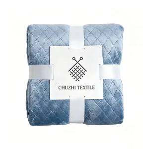 Reversible Warm Cozy Soft Velvet Quilted Bed Blanket Modern Geometric Microfiber Throw Soft Fleece Travel Blanket Bedding