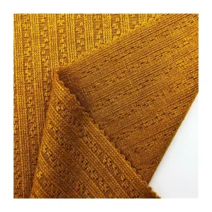Rib Jacquard Fabric 48%rayon 24%polyester 24%nylon 4%spandex Piece Dyed Knitted Fabric for Fashionable Garments