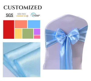 Ribbon Chair Back Bow Tie Ribbon Band Chair Stain Sashes for Wedding Party Event