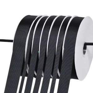 Ribbon Classic Large Stock Polyester 5MM Black Grosgrain Ribbon 5MM Black Satin Ribbon 300 Yards