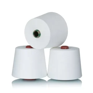 Ring Spun 100% Polyester Textile Yarn 40S Eco friendly Anti pilling White Yarn Recycled Material Knitting Weaving Fabric