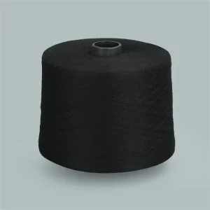 Ring Spun 100%Polyester Knitting Yarn 40S 50s Black Waxed Staple Fiber Textile Yarn for Weaving Garment Fabric Thread