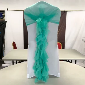 Romantic Fishtail Tulle Chair Sashes Organza Chair Bows Sashes Tie Back Decorative Chair Sashes for Wedding Reception Events