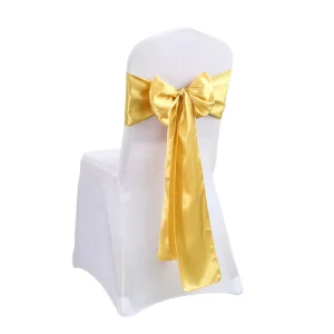 Romantic Printed Satin Chair Sashes for Wedding Banquets Self Tied Bows for Chair Cover Reception Hotel Party Home Decorations