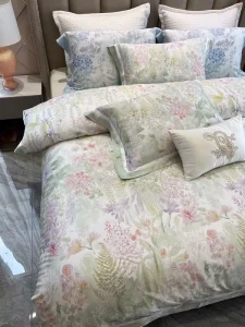 Romantic Stylish Four Piece Set Pink Print Skin Friendly Duvet Cover Made Aineng Fiber Sunshine Cotton Folded Home Hotel