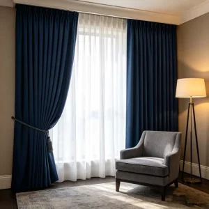 Room Darkening Blackout Motorized Smart Curtains Remote Control Custom Polyester Linen Material Modern Style for Home Use