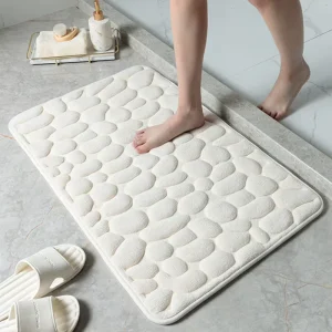 Room Doormat Memory Foam Pad Cobblestone Embossed Bath Mat Water Absorption Non slip Bathroom Carpets Shower Bath Mat