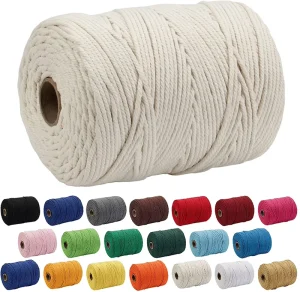 Round 100 Twisted Cotton Rope Natural Bulk Cotton Macrame Cord 2 10 Mm For Macrame