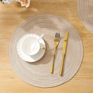 Round Braided Placemats Round Table Mats for Dining Tables Non Slip Washable Kitchen Table Place Mats Natural Farmhouse Decor