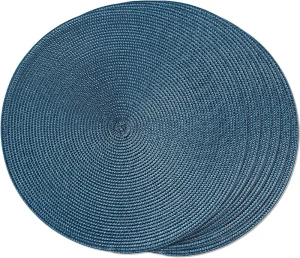 Round Braided Placemats Set of 6 Table Mats for Dining Tables Woven Washable Non Slip Place Mats