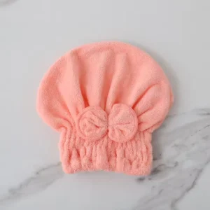 Round Elastic Band Stretchable Absorbent Quick Dry Hair Cap Cute for Girls Bowknot Bath Towel Quick Dry Hair Wrap