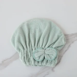 Round Headband Princess Hat Home Shower Cap Coral Fleece Quick Dry Hair Towel Soft and Absorbent Thick Bath Cap for Long Hair