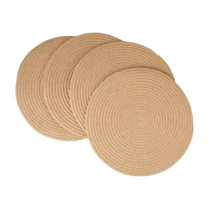 Round Jute Placemats Woven Braided Place Mats Custom Vintage Table Placemats Rustic Non-Slip Straw Mats