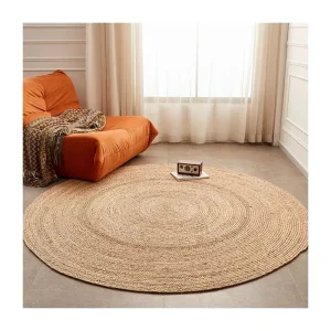 Round Natural Water Hyacinth Fiber Braided Ins Style Straw Floor Mats Rug Carpet