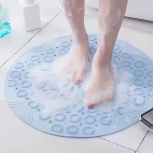 Round PVC Non Slip Anti Slip Mat for Bathroom Shower Floor Household Toilet Foot Massage Mat with Suction Cups