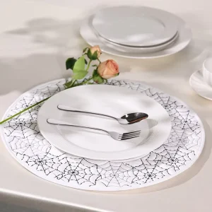 Round Placemat Dining Table Mat European Style Heat Resistant Waterproof Soft Placemat Coasters for Restaurants